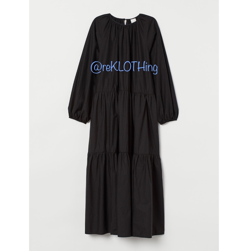 SOLD! Cotton Poplin Puff-Balloon Sleeved Dress - Picture 4 of 9